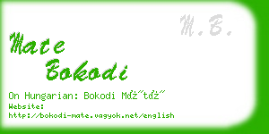 mate bokodi business card
